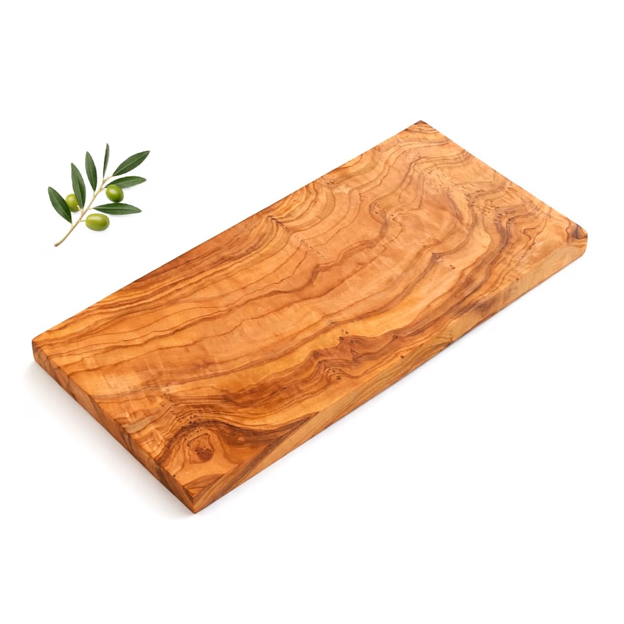Planche à découper rectangulaire artisanale en bois d'olivier 35 cm