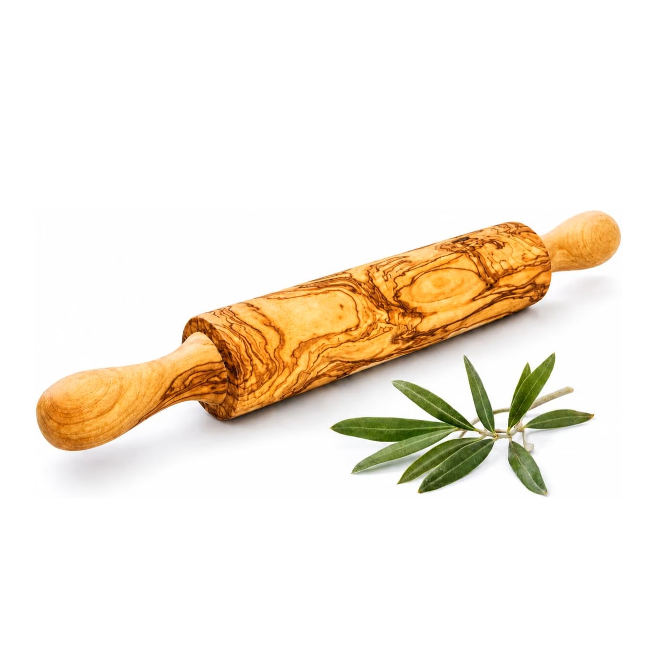 Rouleau à pâtisserie artisanal en bois d'olivier 40 cm